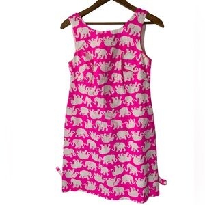 Lilly Pulitzer Delia Shift Dress - Tusk in Sun Pink Elephant Sleeveless Size 0